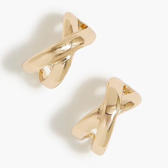 J. Crew Gold Braided Hoop Earrings/NWT - Picture 1 of 8